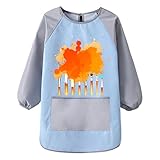 Wasserdichte Kunstschürzen für Kinder – Malschürze für Kinder, Kinderschürzen, hautfreundlicher Bastelkittel für Küchenkünstler, Blau, M