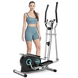 Dripex Crosstrainer für zuhause, Ultraleiser und Glatter Ellipsentrainer für zuhause mit 16-stufiger Widerstand, 6KG Internes Magnetisches Schwungrad, Pulssensor, LCD Monitor, Flaschenhalter (Blau)
