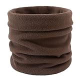 - und Winterschal für Wärme, für Männer und Frauen, lässig, doppeltes, vielseitig, einfarbig, für den Außenbereich, und Halsbedeckung Stirnband Herren (Coffee, One Size)