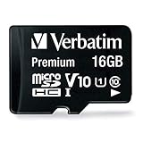 Verbatim Premium Micro SDHC Speicherkarte mit Adapter, 16 GB, Datenspeicher für Foto- und Video-Aufnahmen, Micro SD Karte in schwarz, ideal für Handy, Kamera oder Tablet