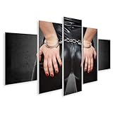 islandburner Prime Bild auf Leinwand Person in Handschellen mit Lederkleidung Bilder Wandbilder Poster