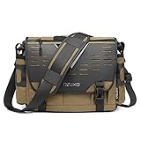 FANDARE Umhängetasche Herren Arbeitstasche Aktentasche Tragetasche Junge Schultertasche Männer Laptoptasche für 12.9 Zoll für Reise Schule Hochschule Arbeit Outdoor Schulranzen Khaki