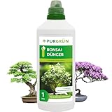 Purgrün® Bonsai-Dünger 1 Liter – Spurennährstoffe für gleichmäßiges Wachstum – Fördert die Blütenbildung blühender Bonsais – Extra Kalium stärkt die Widerstandskraft – Für 200 Liter Gießwasser