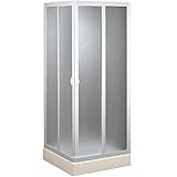 FORTE BSE102001 Box doccia Smart angolare in PVC-Acrilico, Anticalcare, Riducibile, Chiusura Magnetica, Kit completo, 80L x 80P x 185H, Bianco Eck-Duschkabine, reduzierbar, Weiß, 80 x 80 x 185 cm