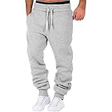 Minying Cargohose, Herren, Slim, große Größe, Sporthose, Bootcut-Hose, Jogging, Casual, Workout, Arbeitshose, Streetwear mit großen Seitentaschen, 2 – Grau, XXL