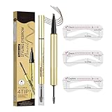 Augenbrauenstift,Wasserfester Augenbrauen Makeup Stift mit Gel - Lang anhaltende schweißfeste Damenkosmetik und Schönheitszubehör für täglichen Einsatz, Fitnessstudio, Sportaktivitäten,