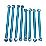 CFTGIW 8PCS Metall Volle Auto Spurstange Krawatte L Link Zugstange für MN86 Serie Modell Upgrade RC AutoSilber Metall Volle Auto SpurstangeMetall Spurstange für MN86Tie L Link