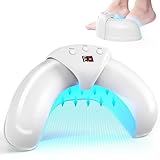 iKeener Lichttherapiegerät für Nagelpilz mit einstellbaren Sitzungen von 3,5,10 Minuten, Behandlung von mehreren Zehen und bequemen Füßen, 12 Stück 470 nm, 6 Stück 910 nm, Lichttherapie（weiß）