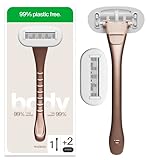 Razeco5 Pro – Plastikfreier Nassrasierer | 1 Griff + 2 Plastikfreie Wechselköpfe mit 5 präzisions Klingen | Plastikfreies Rasieren (Body)