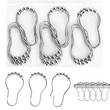 DesertBoy 20 Stück Duschvorhangringe, Duschvorhang Haken, Vorhangringe, Ringe für Duschvorhang, Duschvorhang Ringe für Badezimmer, Wohnzimmer, Schlafzimmer, Küche (Silber)