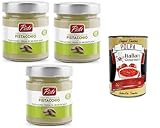 Pistì Crema Spalmabile al Pistacchio con 'Pistacchio Verde di Bronte Dop' Pistazien-Aufstrichcreme mit „Grünen Pistazien von Bronte Dop“ 3x200gr + Italian Gourmet polpa 400g