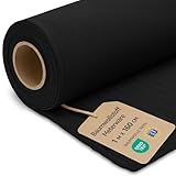 Stoff Meterware Baumwollstoff 1 M x 160 cm - Stoffe zum nähen aus reine baumwolle fabric futterstoff dekostoff für patchwork canvas und sewing nähstoff Oeko-Tex 2. Schwarz