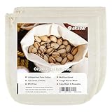Nussmilchbeutel zum Sieben, wiederverwendbar (2er-Pack), Bio-Käsetuch, Nussmilchbeutel-Sieb, 100% ungebleicht, natürliche, reine Baumwolle, Nussbeutel-Sieb zum Sieben von 12'x12'