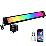 Indmird RGB LED Strahler, 50W RGB LED Wallwasher Licht mit Fernbedienung und Bluetooth APP, LED Bar Lichteffekte IP66 Wasserdicht Smart Partylichter für DJ Disco Party Garten Halloween Bühnenlichter