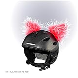 Helmohren für den Skihelm, Snowboardhelm, Kinder-Helm, Kinder-Skihelm, Motorradhelm o. Fahrradhelm - der HINGUCKER - für Kinder und Erwachsene HELMDEKO (Ohren: Rot-Weiß Deluxe)