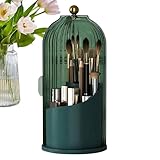 Drehbarer Schreibtisch-Organizer, Make-up-Aufbewahrung mit Deckel, Kosmetikpinsel-Aufbewahrung, 27 x 12,2 cm, 360 Grad drehbarer Schreibtisch-Aufbewahrungsbehälter für Kosmetik, Nagellack, Kunstbedarf