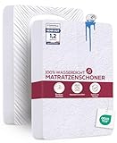 Utopia Bedding Matratzenschoner 160 x 200 x 30 cm Wasserdicht, Oeko-TEX Zertifiziert Matratzenauflage Atmungsaktive, Matratzenschutz, Rundum Elastisch Weiß