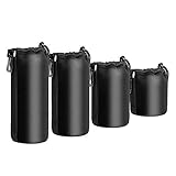 Lobamop 4PCS Camera Case Lens Pouch Set Lens Case Klein Mittel Groß und Extra Groß für DSLR Camera Lens Bag Pouch StoßFest