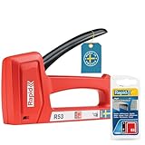 Rapid Handtacker R53 - ideal zum Tackern von Holz und zum Polstern - mit ergonomischem Griff und im Set mit Typ 53, 6mm Klammern, 1.080 Stück