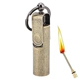 Winddichtes Streichholzfeuerzeug, Schlüsselanhänger mit permanentem Streichholz, nachfüllbarer Brennstoff, wasserdichter Feuersteinanzünder, geeignet for Notfall-Überlebensausrüstung beim Camping im F