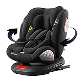 Aveainelle 360° Drehbarer Autositz Kindersitz mit Verstellbarer Kopfstütze, Multifunktional Verstellbarer Babysitz, Abnehmbarer Sitzbezug (Black)