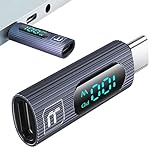 Liqzirtu Typ-C-Stecker auf Typ-C-Buchse-Adapter,Typ-C-Stecker auf Buchse-Adapter - 100-W-Adapter-Extender mit Digitalanzeige | Unterstützt schnelles Laden und Datenübertragung für Laptop und Telefon