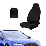 TSHAOUN 1 Stück Autositzbezug für Vordersitze wasserdicht Auto Vordersitze Universal Kfz Autositzauflage In Schwarz, Sitzbezug Autositze vorne Für Hund Kinder Sport Einfach Zu Säubern