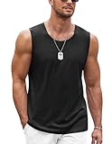 COOFANDY Herren Ärmelloses Laufshirt Tanktop atmungsaktives elastisches Quick Dry Funktionsshirts Baselayer Sports Fitness Schwarz XL