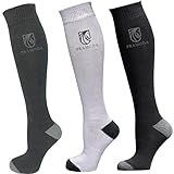 Pramoda 3 Paar Damen Baumwoll Reitsocken Anthrazit - Schwarz - Grau (36-40)