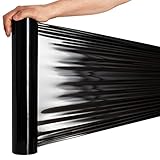 RAGO® Stretchfolie Schwarz folie für möbel 1 Stück 150m Hand Stretchfolie rollen I Palettenfolie Handfolie Wickelfolie I Verpackungsmaterial (7,5 x 7,5 x 40 cm) 0,9 kg I 150m Länge