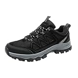 Wanderschuhe Herren Trekkingschuhe wasserdichte Zustiegsschuhe Schuhe Wasserdicht Walkingschuhe Bergschuhe Sneaker Schwarz Orthotrekking Walking Shoes Men Leichte Angelschuhe Outdoor 44 Wanderstiefel