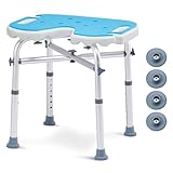 Duschstuhl, Verstellbarer Badhocker mit Anti-Rutsch-Gummispitzen, Sicherheit und Stabilität für Senioren und Behinderte, Handicap Badezimmerbank
