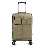ADITAM ZHANGQIANG Leichte, für die Kabine zugelassene Reisetasche, Koffer, Trolley, Handgepäck (Color : ArmyGreen, Size : 24 inches) Double The Comfort
