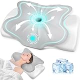 Fwiull Nackenkissen Kopfkissen, Anti Schnarch Kissen, Memory Foam Kissen Ergonomisches, Nackenstützkissen Orthopädisches, Nackenkissen Seitenschläfer für Seiten, Rücken & Bauchschläfer