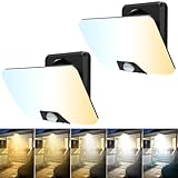 nipify Aussenlampe mit Bewegungsmelder 3000K-6500K [2 Stück], Warmweiß/Neutral/Kaltweiß 24W LED Strahler Außen Superhell mit 3 Leuchtmodi, Wasserdicht Fluter für Garage Garten Hauswand Hof Haustür