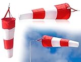 AOYEGIC Windsack für Draußen,Wetterfahne für den Garten,Wind Socke Tasche,Windrichtungsanzeiger zur Windmessung,Windanzeiger mit Streifen Polyester Gürtel,für Flughafen Rasen(Roter und Weißer,80 cm)
