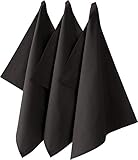 REDBEST Geschirrtuch, Küchentuch 3er-Pack Seattle, 100% Baumwolle anthrazit Größe 50x70 cm - saugstarke, strapazierfähige Qualität, mit Aufhängung (weitere Farben)
