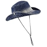 SOPOTUTU Jeans Bucket Hat Damen Herren Cowboy Stil Atmungsaktiv Strapazierfähig Vielseitig Outdoor Sonnenhut für Strand Wandern Angeln