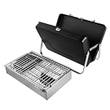 DOITOOL Klappbarer im Kofferdesign Tragbarer Outdoor Bbq Grill für Picknick und Camping Faltbarer Langlebiger Barbecue Grill aus Robustem Material