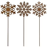 Gartenstecker 3 Schneeflocken Roststecker Metall Weihnachtsdeko Advent wetterfest Gartendeko Outdoor