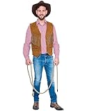 Deiters Weste Cowboy Leder Herren braun 2XL/3XL