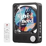 Ujjdwiurgh Desktop-Bluetooth-CD-Player: Desktop-Retro-Bluetooth-5.3-CD-Player HiFi-Stereo-Sound-Player mit Fernbedienung und LED-Display