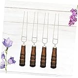 POPETPOP 4 Stücke Edelstahl Grill Stick Outdoor Bbq Grill Spieße Grillen Grill Fleisch Grill Spieß Holz