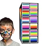 Body Paint Kit - Lebendiges Kreatives Kit, Gesichtsbasis -Set Auf Wasserbasis | Smudge Proof Waschable 12 Gitter -Pinselmarker Für Theater, Frauen, Mädchen, Kinder, Party, Cosplay, Halloween, Sport, U