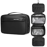 Kulturbeutel zum Aufhängen, Wasserdicht Kulturtasche Waschtasche für Männer und Frauen, Faltbare Make Bag Kosmetiktasche mit 4 Fächern für Geschäftsreise, Fitnessstudio, Urlaub und Haushalt