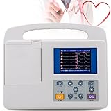 YANDDEA Tragbarer EKG/EKG-Monitor, professionelles Farb-LCD-Digital-12-Kanal-3-Kanal-Gerät mit Druckpapier für die medizinische Mundpflege-Vitalzeichen-Intensivstation CCU