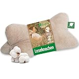 Herbalind Leseknochen Nackenrolle 40x18 cm Cord Design - 100% Baumwolle Cordstoff robust und waschbar - ergonomisches Nackenkissen als Lesekissen zum Relaxen, Lesen - für Tablet, Buchstütze - Camel