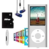 Hotechs MP3-Player/MP4-Player, MP3-Player mit 32 GB Speicherkarte, schlankes Design, digitales LCD-Display, 4,6 cm (1,8 Zoll) Display, FM-Radio