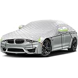 Autoabdeckung Winter, Auto Halbgarage, Auto Abdeckplane Wasserdicht, Verdickte Hagelsichere Autoabdeckung Mit Reflektorstreifen