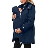Generisch Umstandsjacke für Schwangere, Wintermantel, Babyjacken für Mütter, Babyjacke (Navy, L)